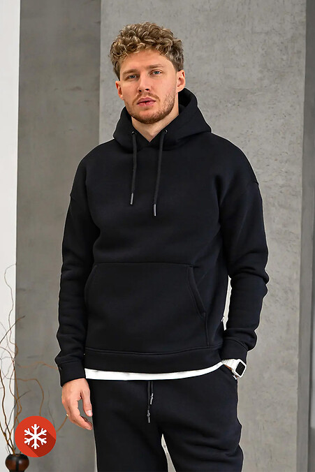 Warmer Herren-Kapuzenpullover Base 3 Schwarz - #8034128