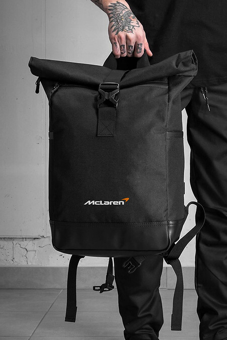 Чоловічий Повсякденний Рюкзак Роллтоп Шкільний Without З Принтом McLaren Black. Рюкзаки. Колір: чорний. #8055130