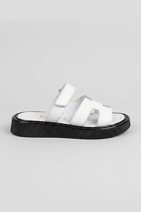 Weiße Echtleder-Flip-Flops - #4207140