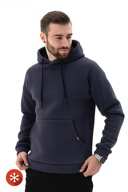 Warmer Herren-Kapuzenpullover in großen Größen Basic Big 3 Aschblau - #8034148