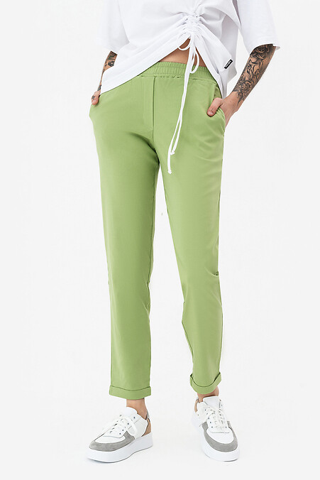 Trousers ZENA. Trousers, pants. Color: green. #3042149