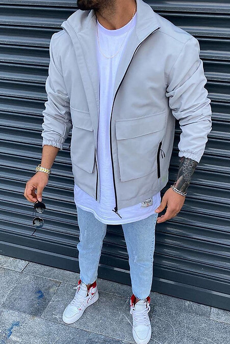 Men's windbreaker Pocket, LightGray - #8031149