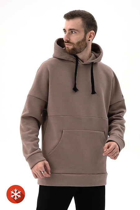 Warmer, übergroßer Herren-Kapuzenpullover InYan Mocha - #8034160