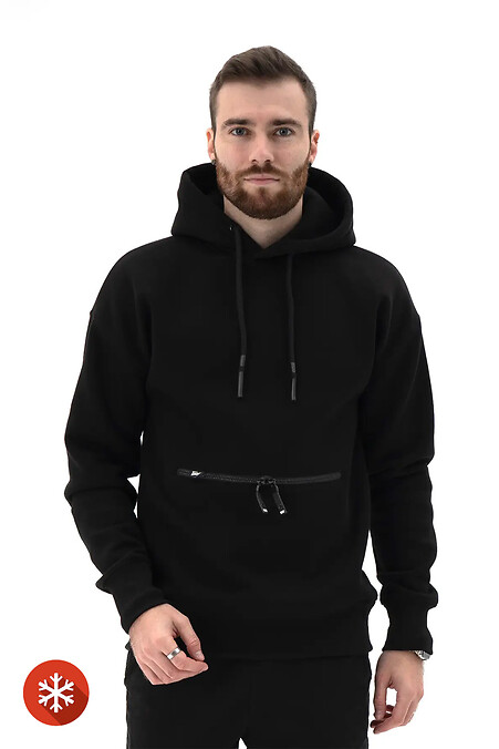 Men's Warm Fleece Hoodie Anorak Black. Sweatshirts, sweatshirts. Color: black. #8034162