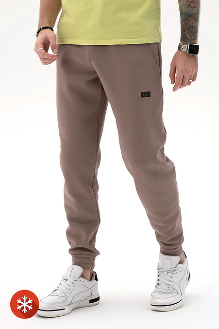 Warme Herren-Jogginghose Wide 3 Mokka - #8034165