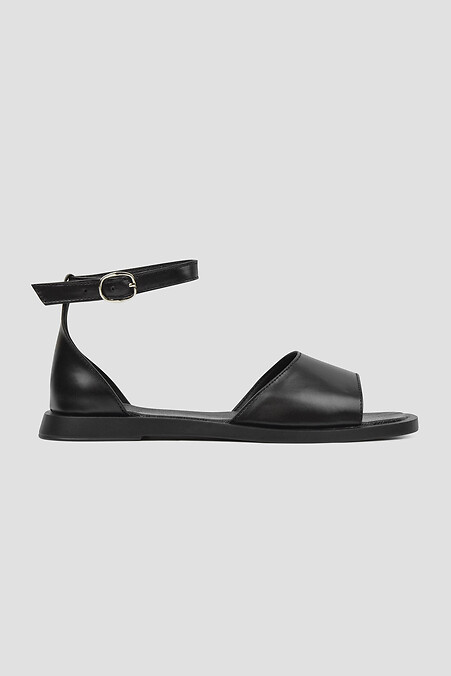 Women's black leather sandals. Sandals. Color: black. #4206166
