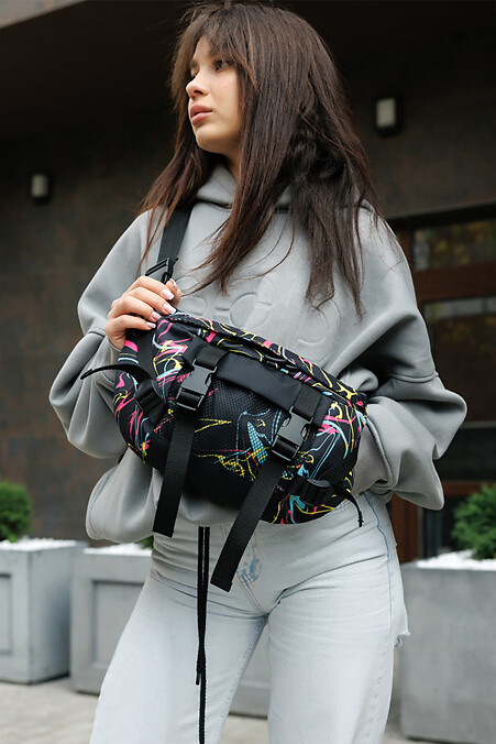 Large women's fanny pack DynamicDart print ABSTRACT. Crossbody. Color: multicolor. #8045166