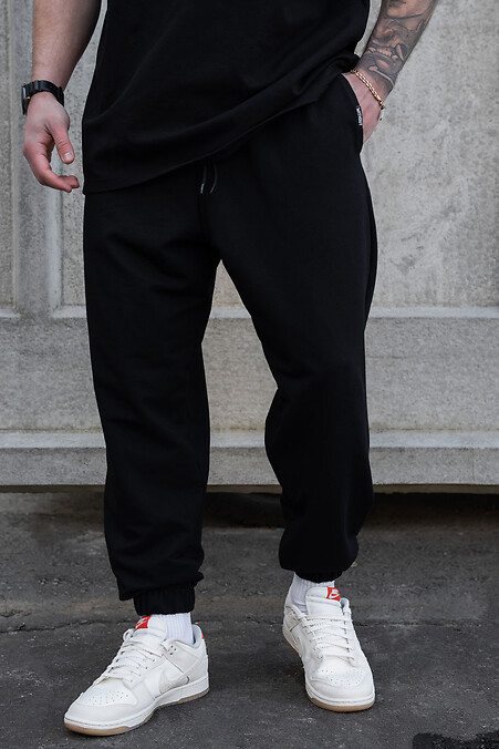 Leichte Herren-Strick-Sporthose für die Übergangszeit, Modell Runner, Schwarz - #8056168