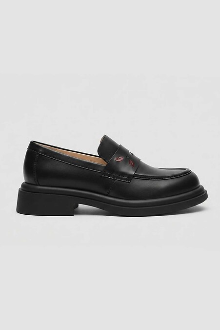 Schwarze Damen-Lederslipper - #4207170