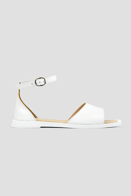 Weiße Ledersandalen für Damen - #4206173