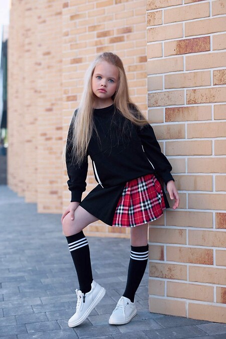 Children's stockings black with white stripes - #2040176