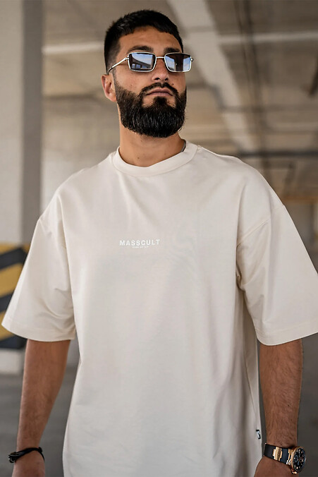 Übergroßes Herren-T-Shirt mit MASSCULT-Aufdruck Sandy - #8034194