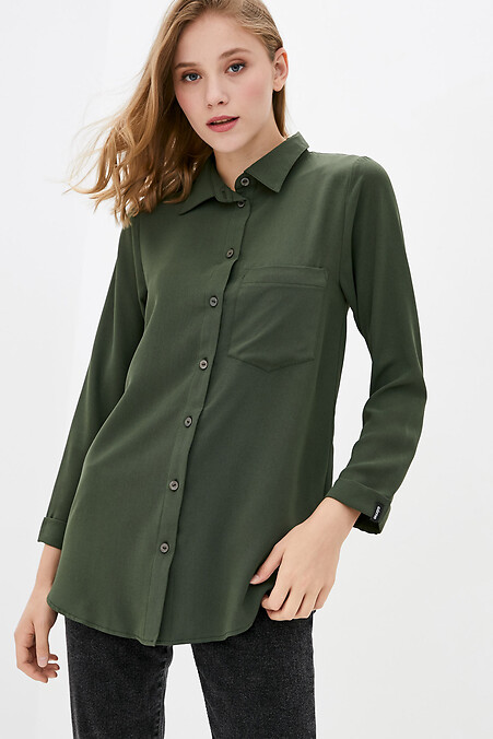 Блуза 1007. Блузы, рубашки. Цвет: зеленый. #3038198