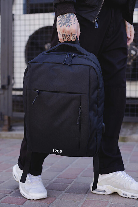Rucksack ohne Techno USB Reflektierender schwarzer Mann - #8049199