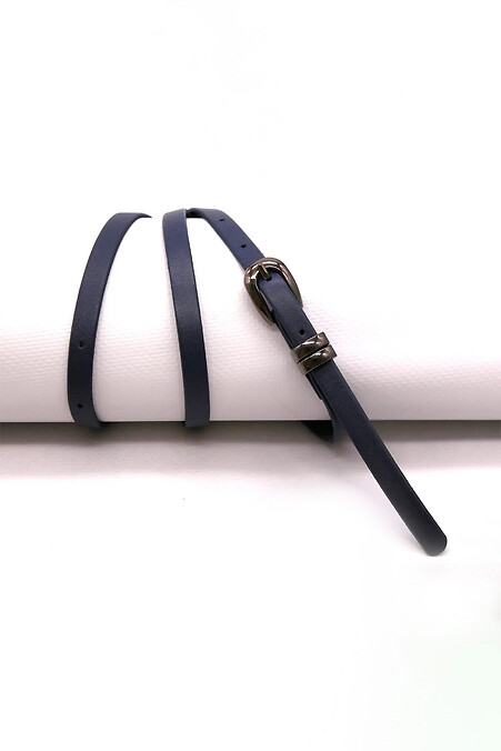 Women's belt made of genuine leather in blue - #3300201