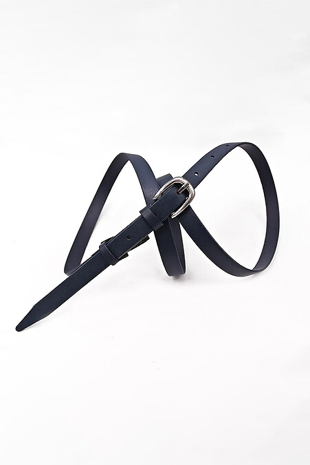 Women's belt made of genuine leather in blue - #3300204