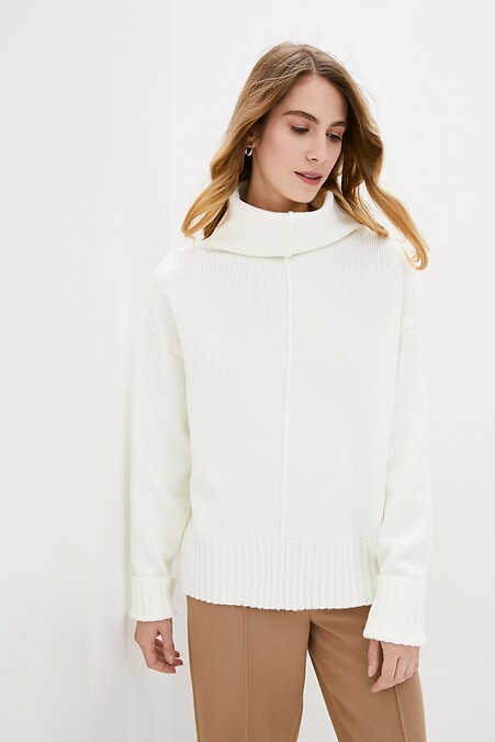 Zimowy sweter damski. Kurtki i swetry. Kolor: biały. #4038205