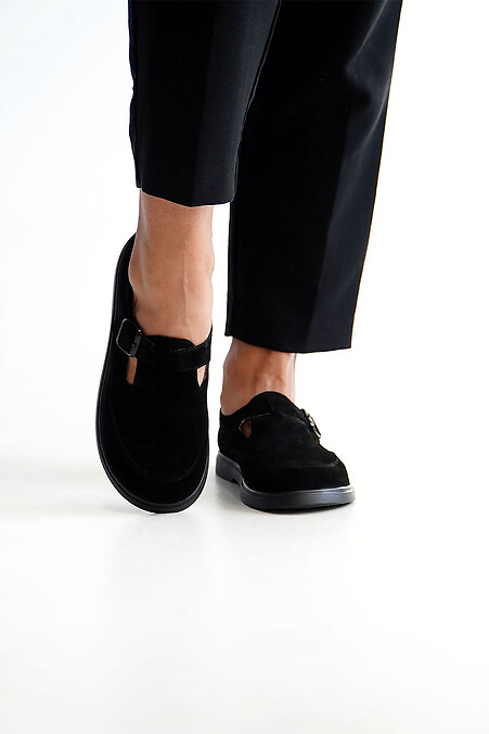 Schwarze Wildlederschuhe für Damen - #4206206