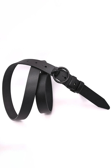 Women's belt made of genuine black leather - #3300208