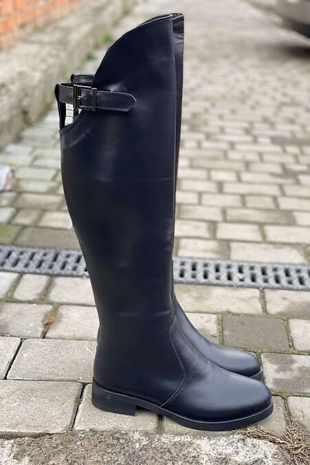 Женские ботинки кожаные зимние черные. Ботинки. Цвет: черный. #8019213