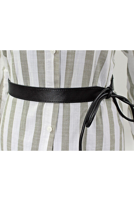 Damengürtel aus echtem schwarzen Leder - #3300216