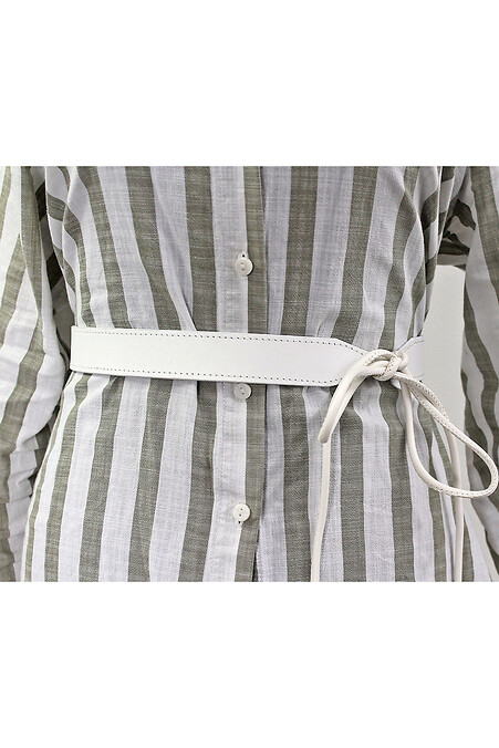 Damengürtel aus echtem weißen Leder. - #3300218