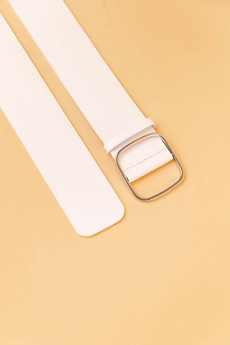 Breiter Damengürtel aus echtem Leder, weiß. - #3300222