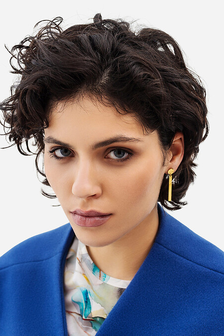 Women's geometric gold earrings - #4515226