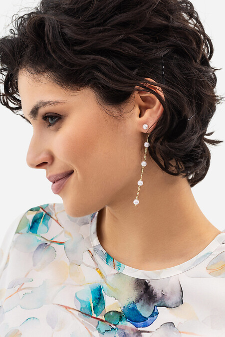 Long earrings with pearls - #4515229