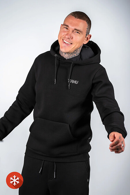 Warmer Fleece-Hoodie für Herren Basic 3 Schwarz - #8034229