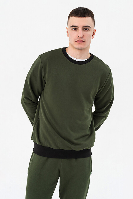 Men's milky sweatshirt. Sweatshirts, sweatshirts. Color: green, black. #7775232