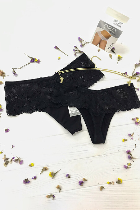 Women's thong panties. Panties. Color: black. #4026236