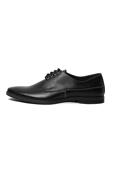 Кожаные черные мужские туфли - #4205236