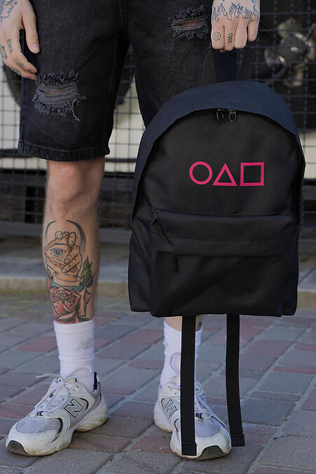 Casual School Backpack for Boys Without Compact With Print Squid Game Black - #8055236
