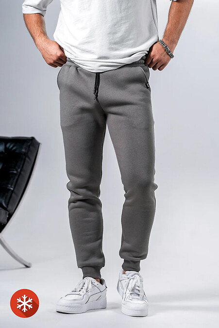 Men's Warm Pants Simple Sport 3 Dark Grey - #8034239