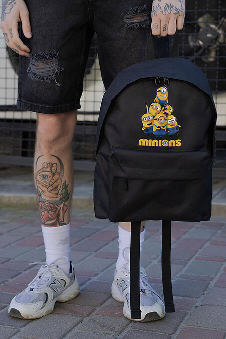 Freizeit-Schulrucksack für Jungen Without Compact mit Druck Minions Schwarz - #8055242