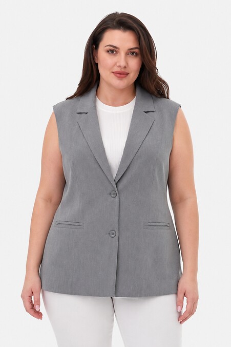TINA Graue Melange Weste - #3044244
