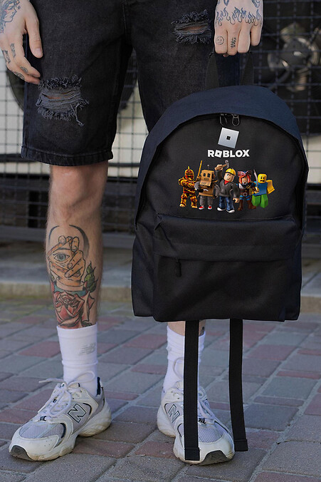 Casual School Backpack for Boys Without Compact With Print Roblox Black - #8055244