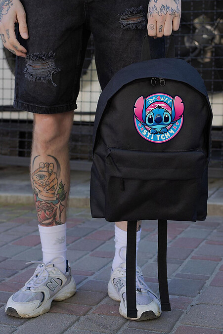 Casual School Backpack for Boys Without Compact With Print Stitch Black - #8055246