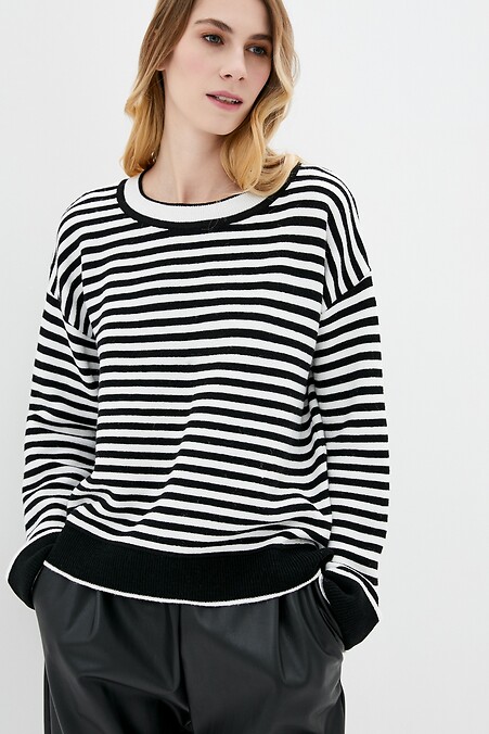Sweter dla kobiet. Kurtki i swetry. Kolor: czarny, biały. #4038248