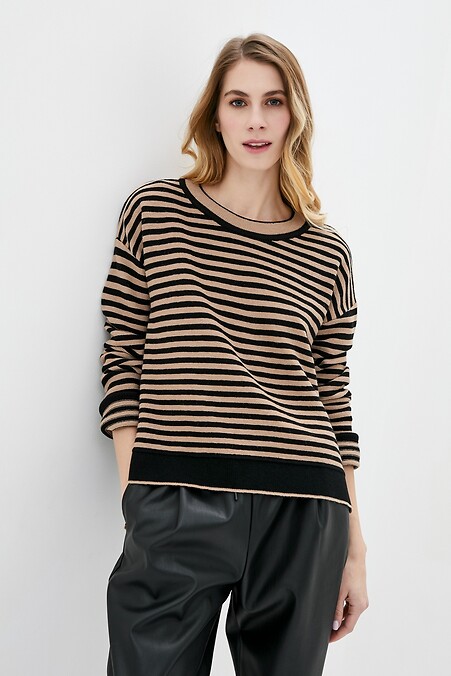 Sweter dla kobiet. Kurtki i swetry. Kolor: beżowy, czarny. #4038251