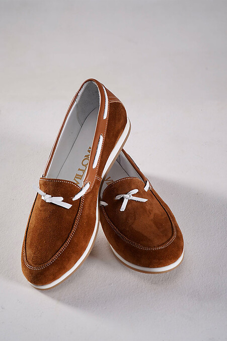 Damenmokassins aus echtem Wildleder, rot - #4206251