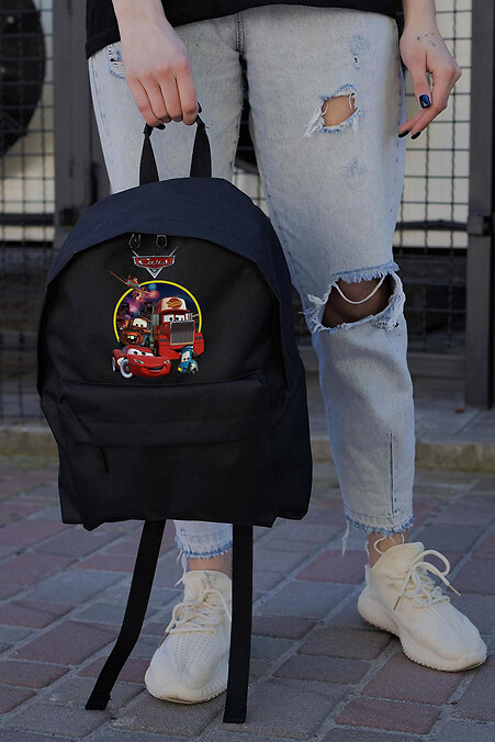 Freizeit-Schulrucksack für Mädchen Without Compact mit Druck Cars Schwarz - #8055251