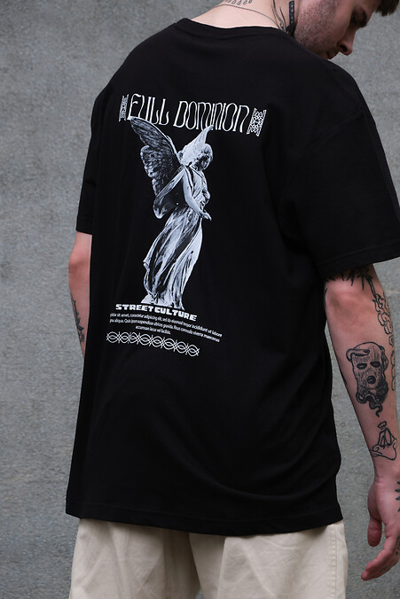 Übergroßes Herren-T-Shirt mit Aufdruck Without Dominion Schwarz. T-Shirts. Farbe: das schwarze. #8049254
