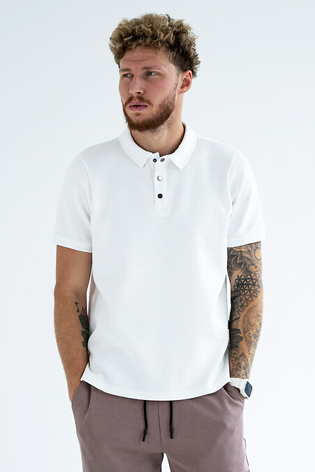 Herren-Polo-T-Shirt einfarbig Polo Weiß - #8034257
