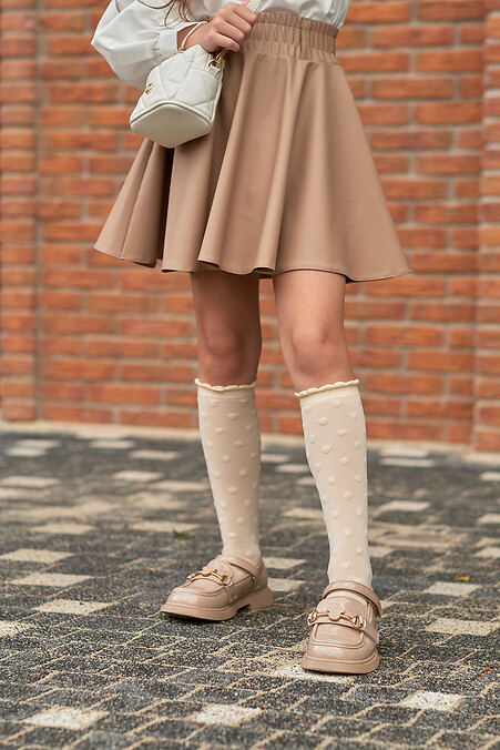 Children's translucent beige knee socks - #2040267