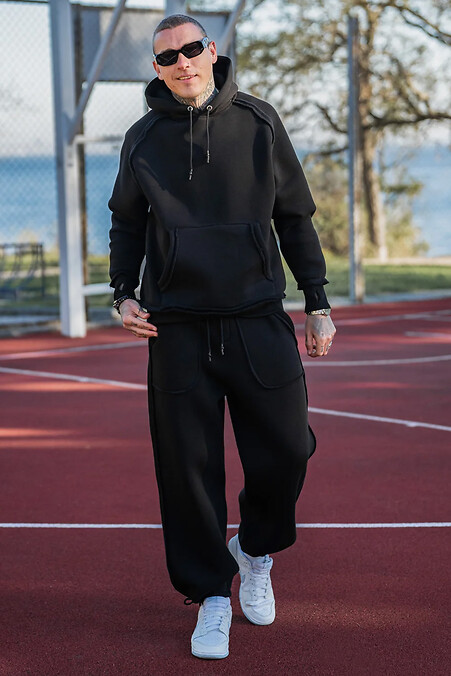 Warmer übergroßer Herrenanzug Franky 3 Schwarz - #8034270
