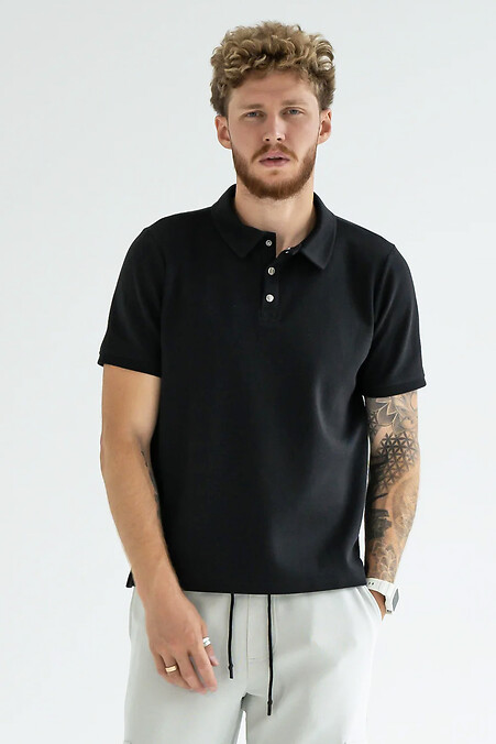 Men's polo T-shirt plain Polo Black - #8034273