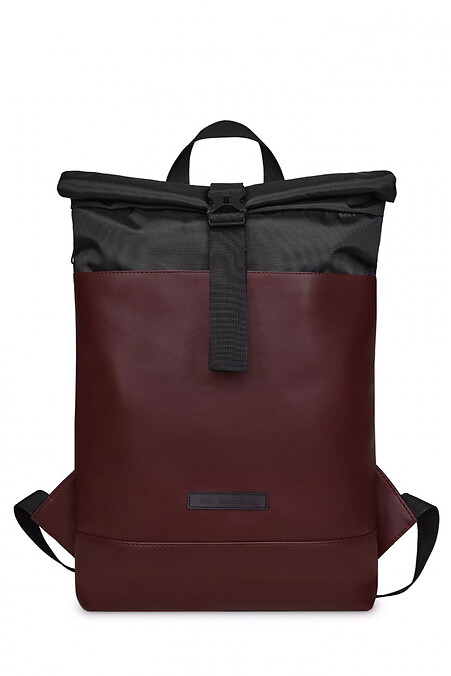 Рюкзак MINI POCKET | черный/эко-кожа бордовая 1/21. Рюкзаки. Цвет: красный. #8011275