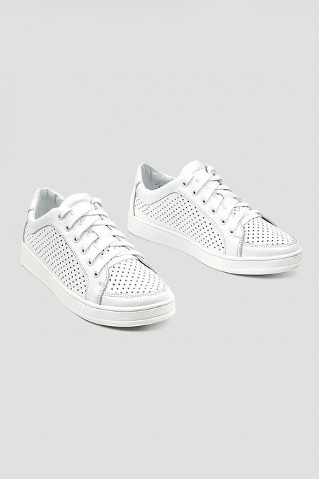 Summer white perforated sneakers - #4205276